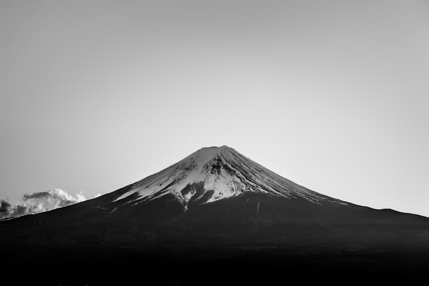 Mt. Fuji in black and white